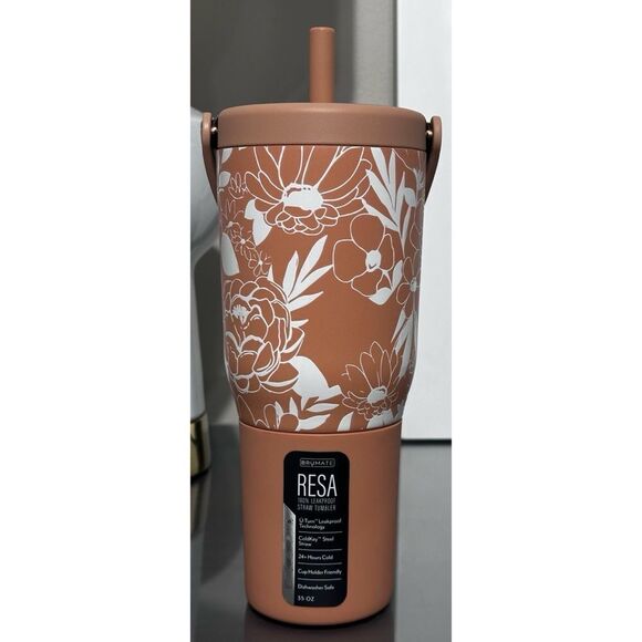 NWT Brumate LIMITED EDITION RESA 35oz Straw Tumbler, SANDSTONE BLOOM - Picture 2 of 7